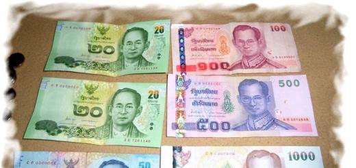 Peníze, měna Thajska - kde změnit, kterou vzít Měna v Thajsku ve vztahu k dolaru